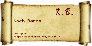 Koch Barna névjegykártya